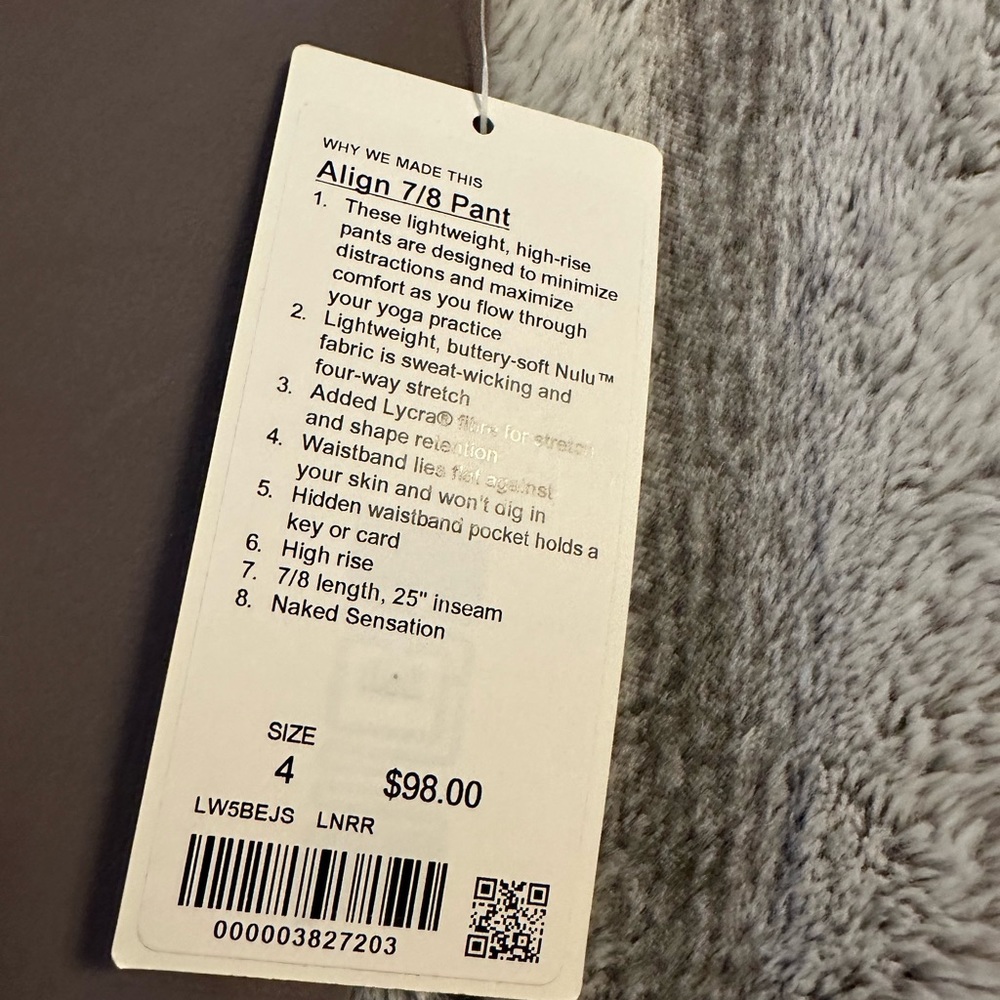 🥥LULULEMON ALIGN LEGGINGS! “LUNAR ROCK”🥥 - Picture 3 of 6